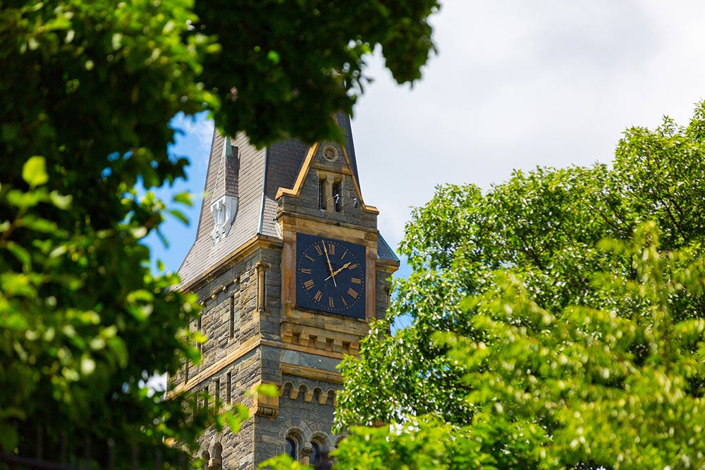 View of Healy clock tower