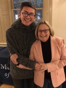 Joshua and Spring 2019 GU Politics Fellow Ileana Ros-Lehtinen.