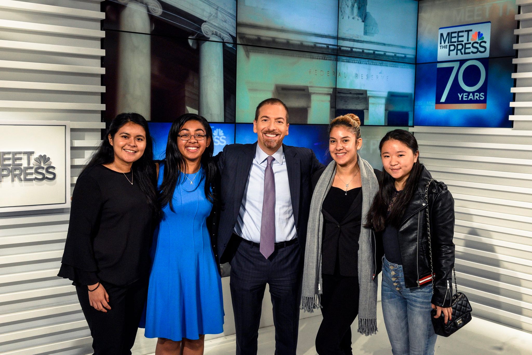 Students with Fellow at TV Studio