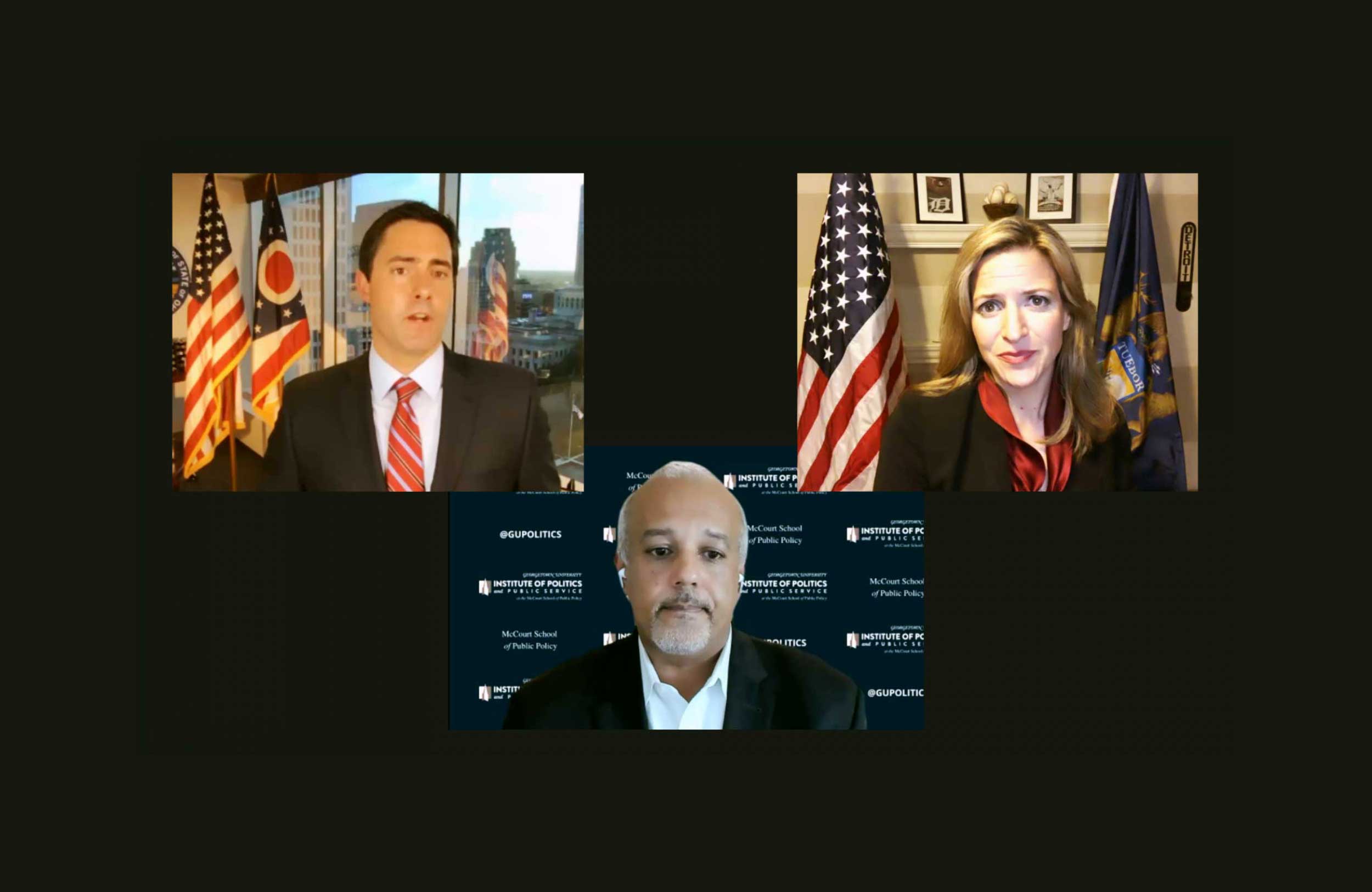 Secretaries of State Jocelyn Benson (D-MI) and Frank LaRose (R-OH) joined GU Politics
