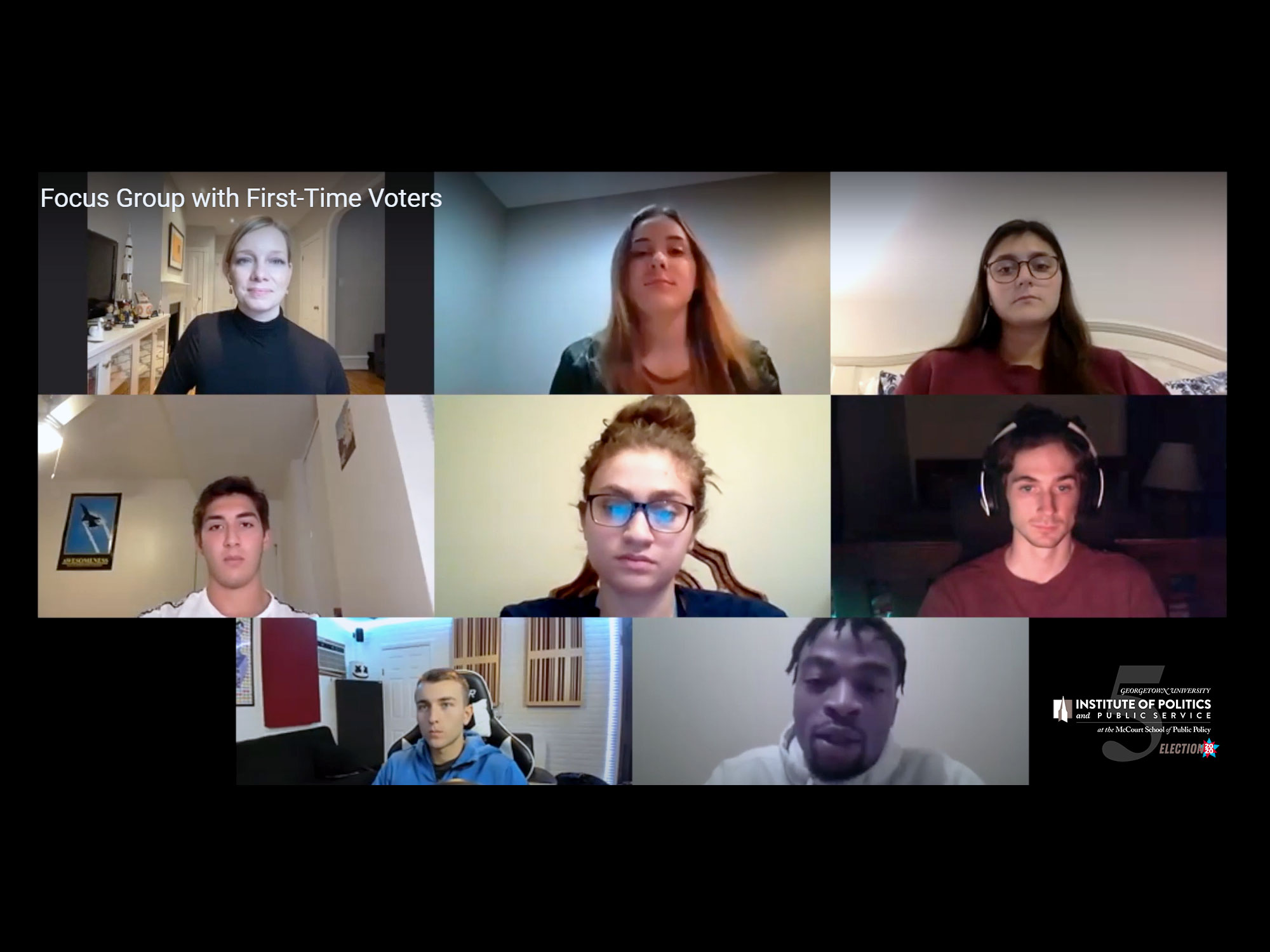 Discussion group screenshot - 7 students pictured whilst using Zoom to participate in the discussion