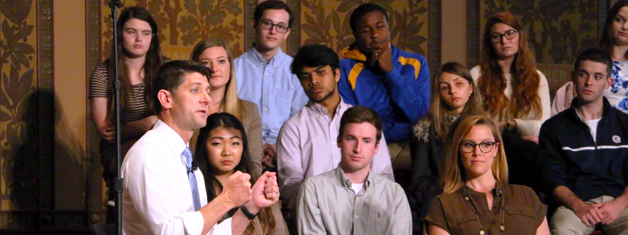 Paul Ryan - SE Cupp event with students in Healy Hall