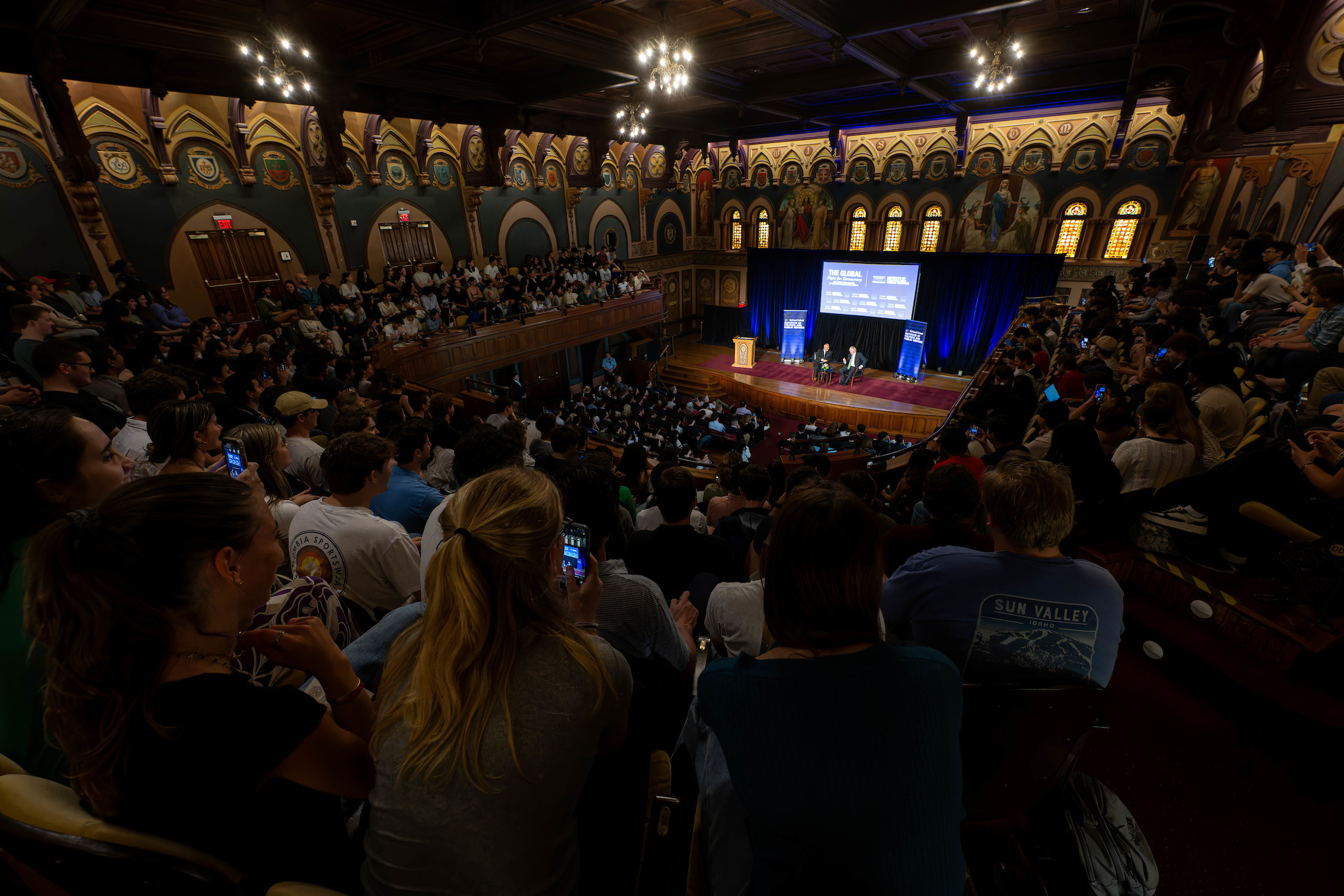 Gaston Hall overhead photo from an event.