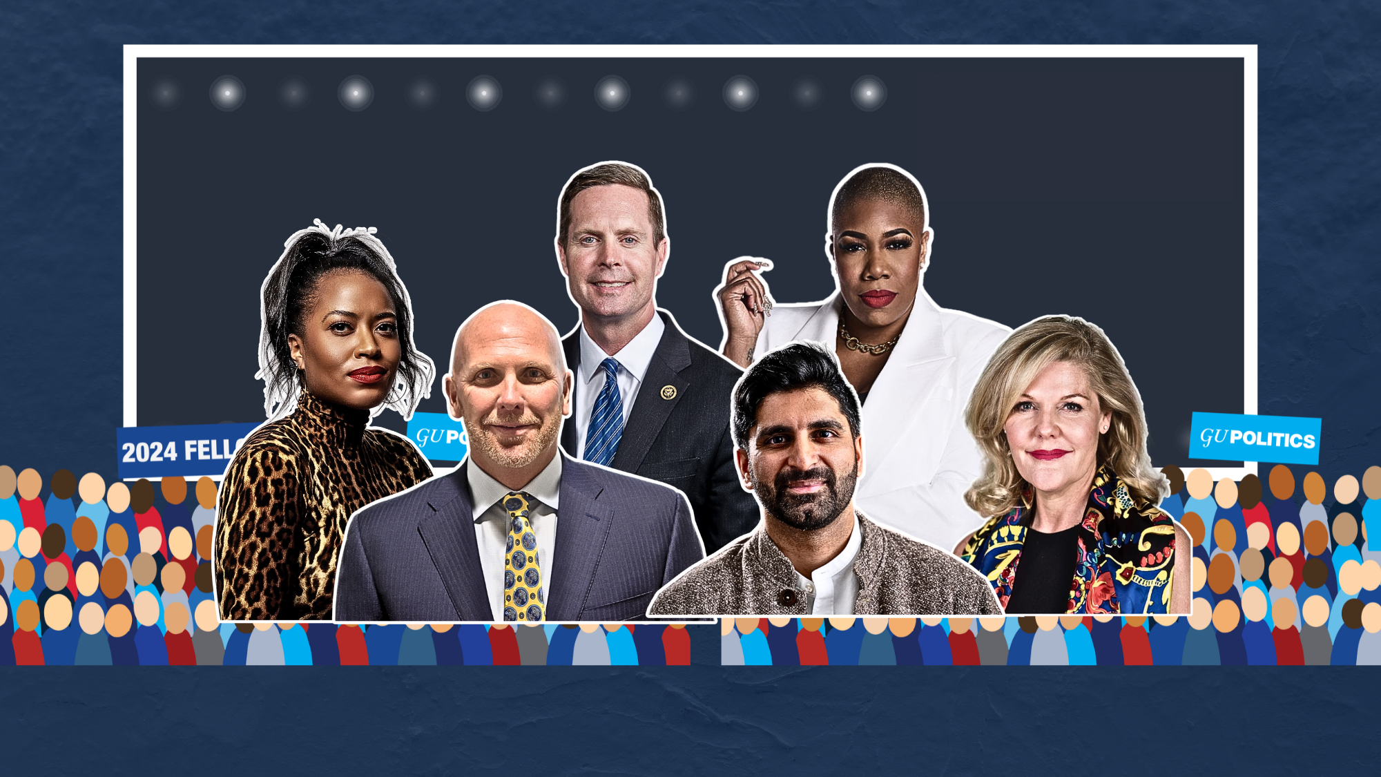 Stylized graphics of Fall 2024 Fellows' headshots